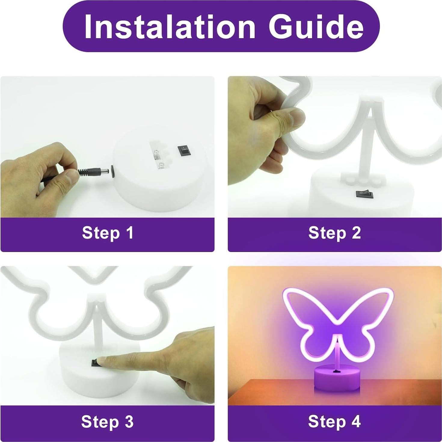 Luz de Neón Mariposa Morada LED UrsaMajor - Decoración Interior