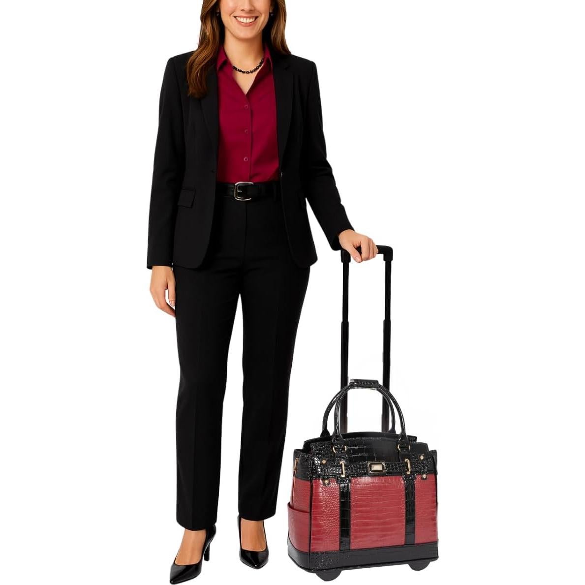 Bolsa de Laptop Rodante JKM & Company Rojo/Negro 40.6x25.4x40.6 cm