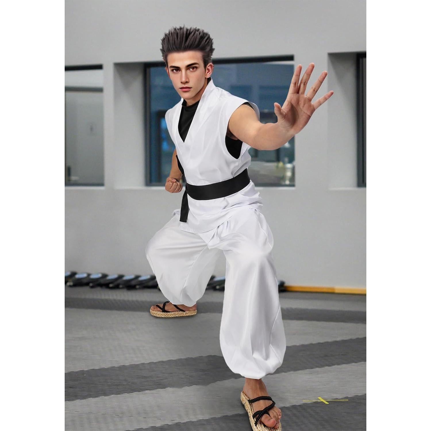Traje de Cosplay de Kung Fu Blanco C-ZOFEK Hombre Talla S
