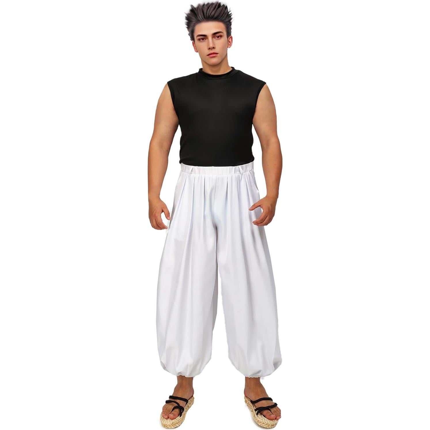 Traje de Cosplay de Kung Fu Blanco C-ZOFEK Hombre Talla S