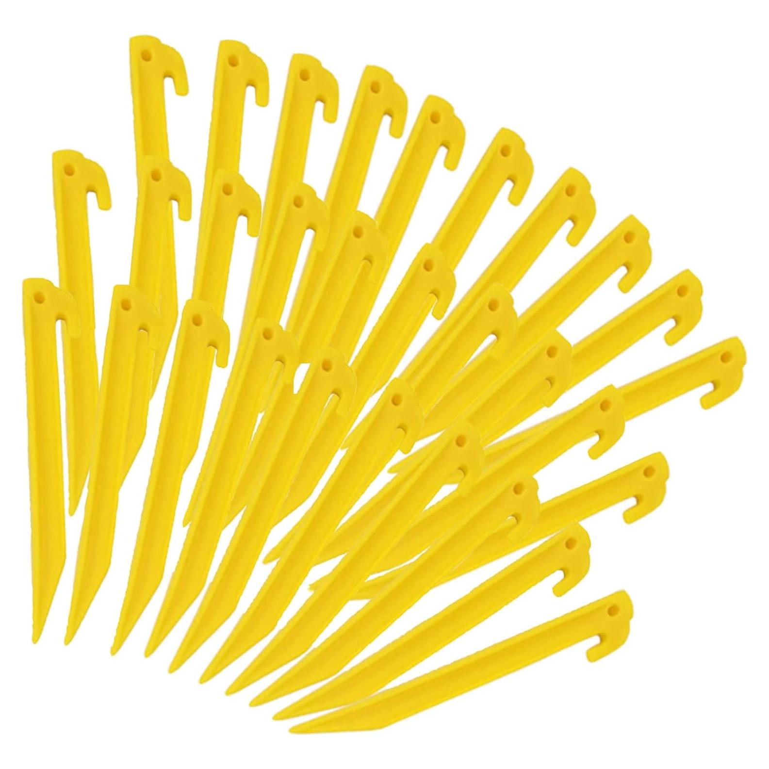 Estacas de Plástico AITIME 30 Pcs 23 cm para Tienda Amarillo