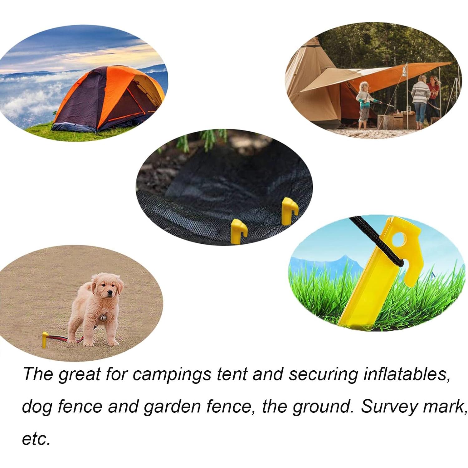 Estacas de Plástico AITIME 30 Pcs 23 cm para Tienda Amarillo