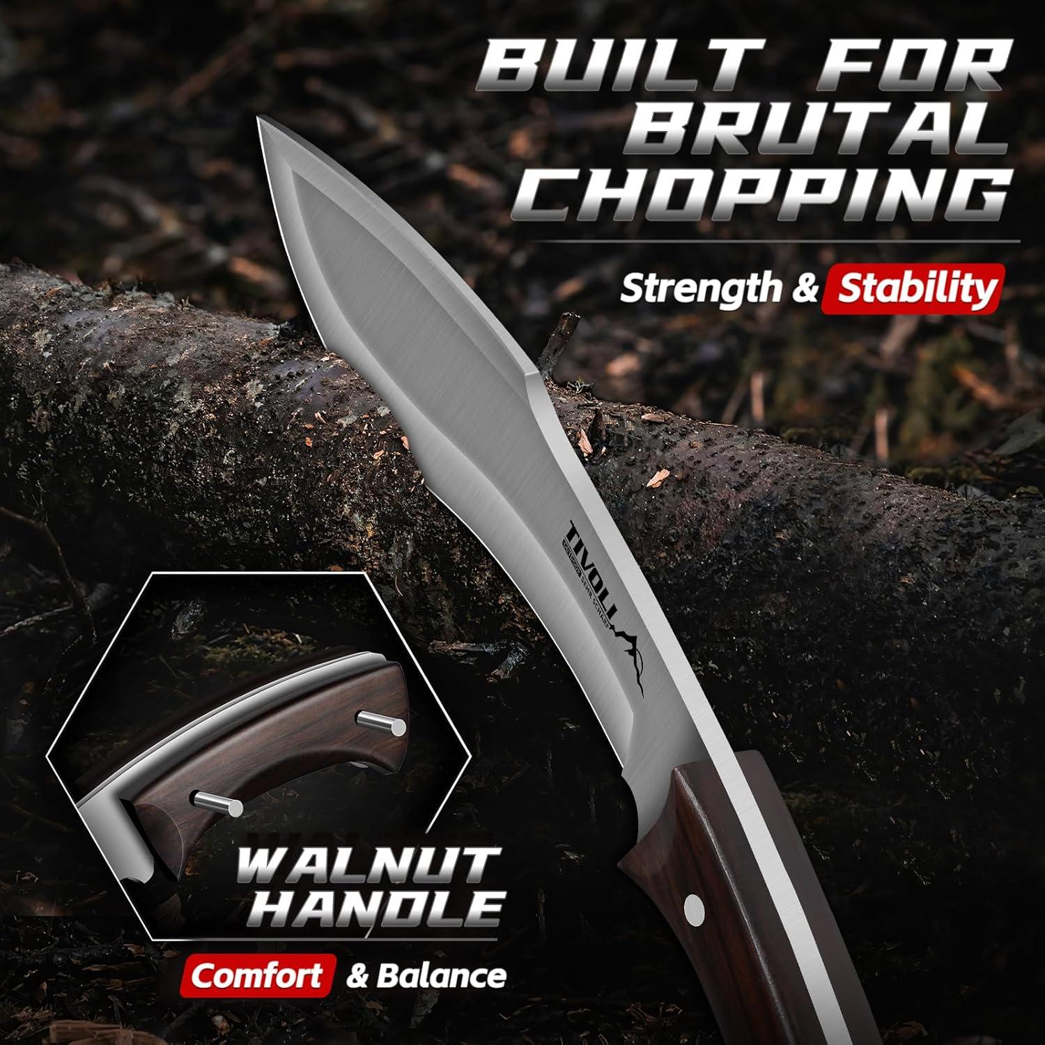 Cuchillo Kukri TIVOLI de Hoja Fija 35.56 cm Acero D2