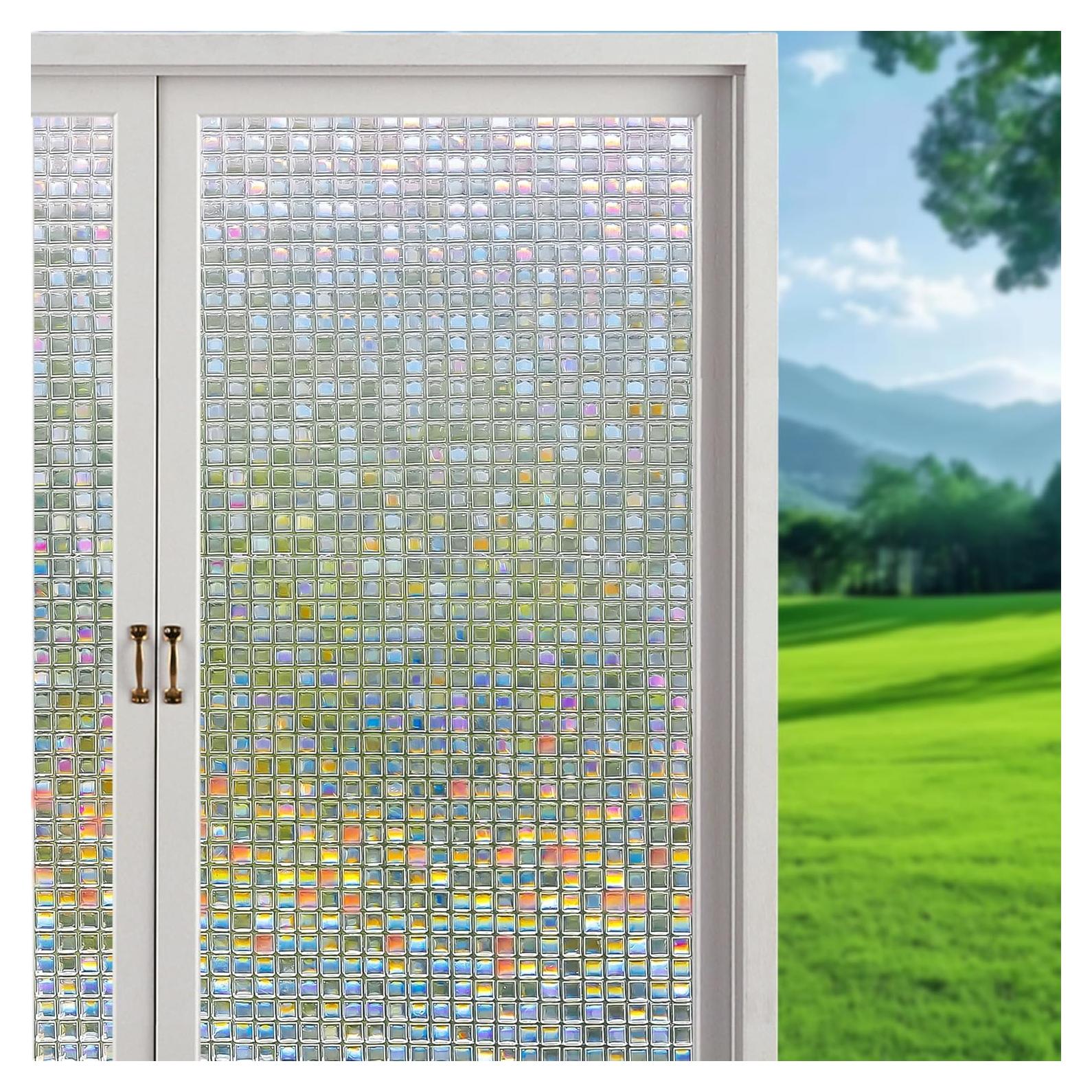 Película de Privacidad Mosaico Divertida 30x200 cm Sin Adhesivo