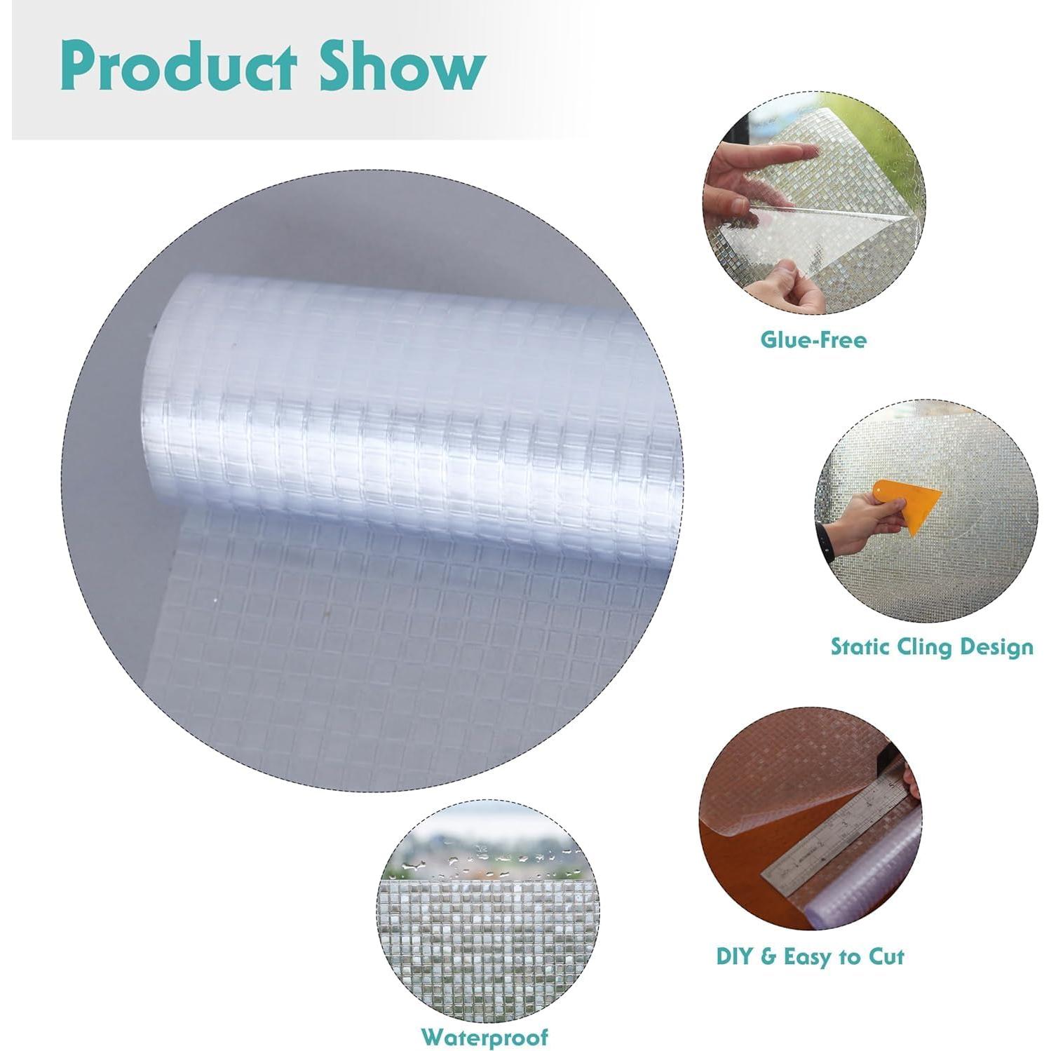 Película de Privacidad Mosaico Divertida 30x200 cm Sin Adhesivo