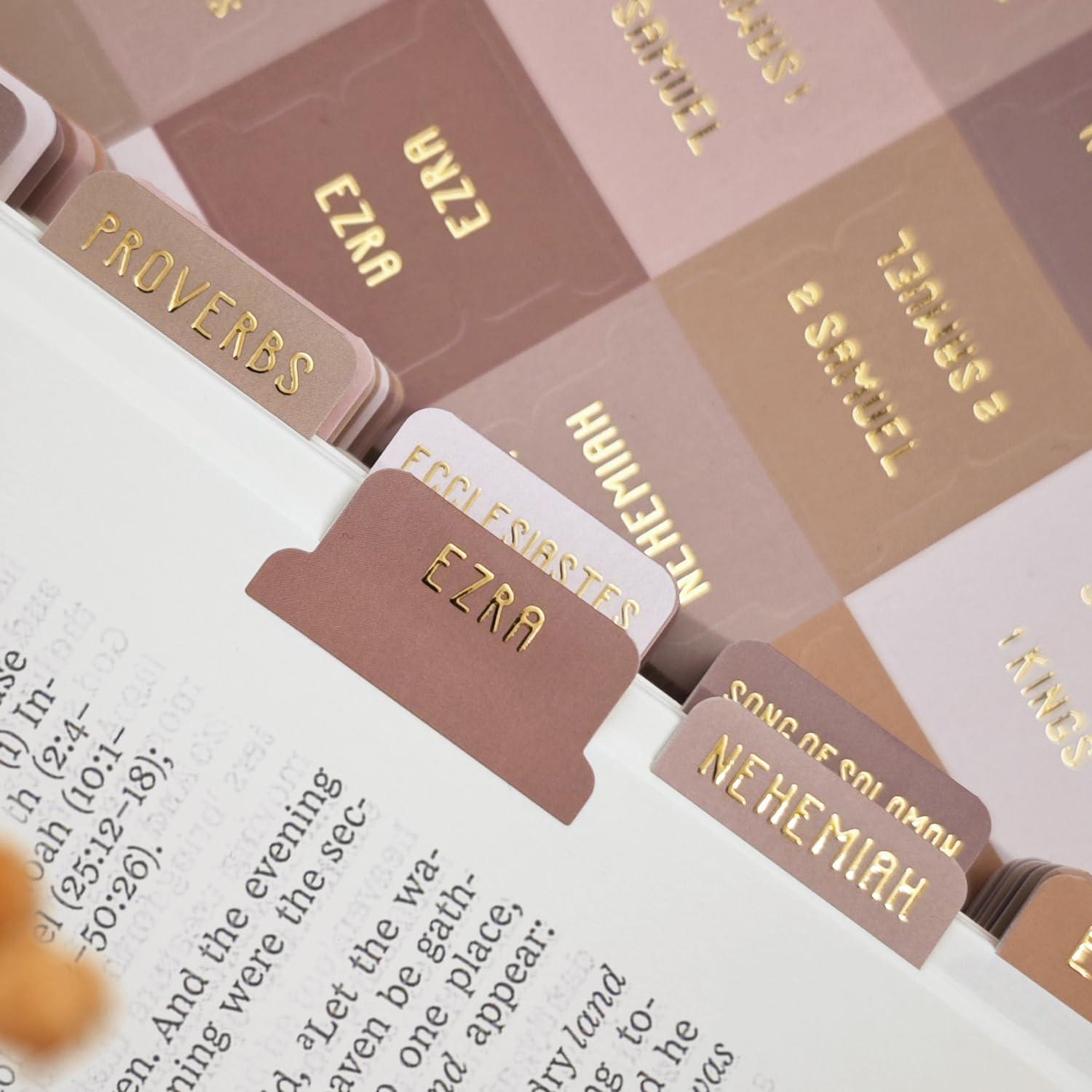 Etiquetas de Biblia Laminadas Uzriyl - 66 Piezas en Dorado