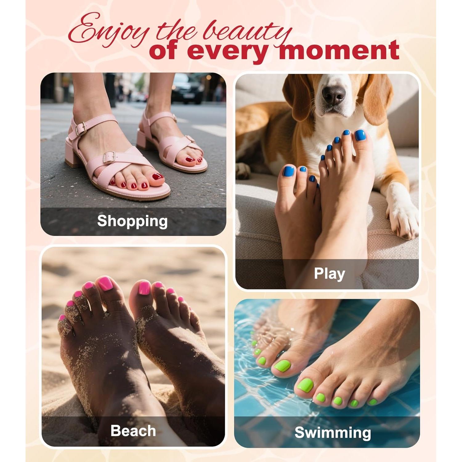 Uñas Postizas Negras Morily 24 Pcs Cortas Reutilizables