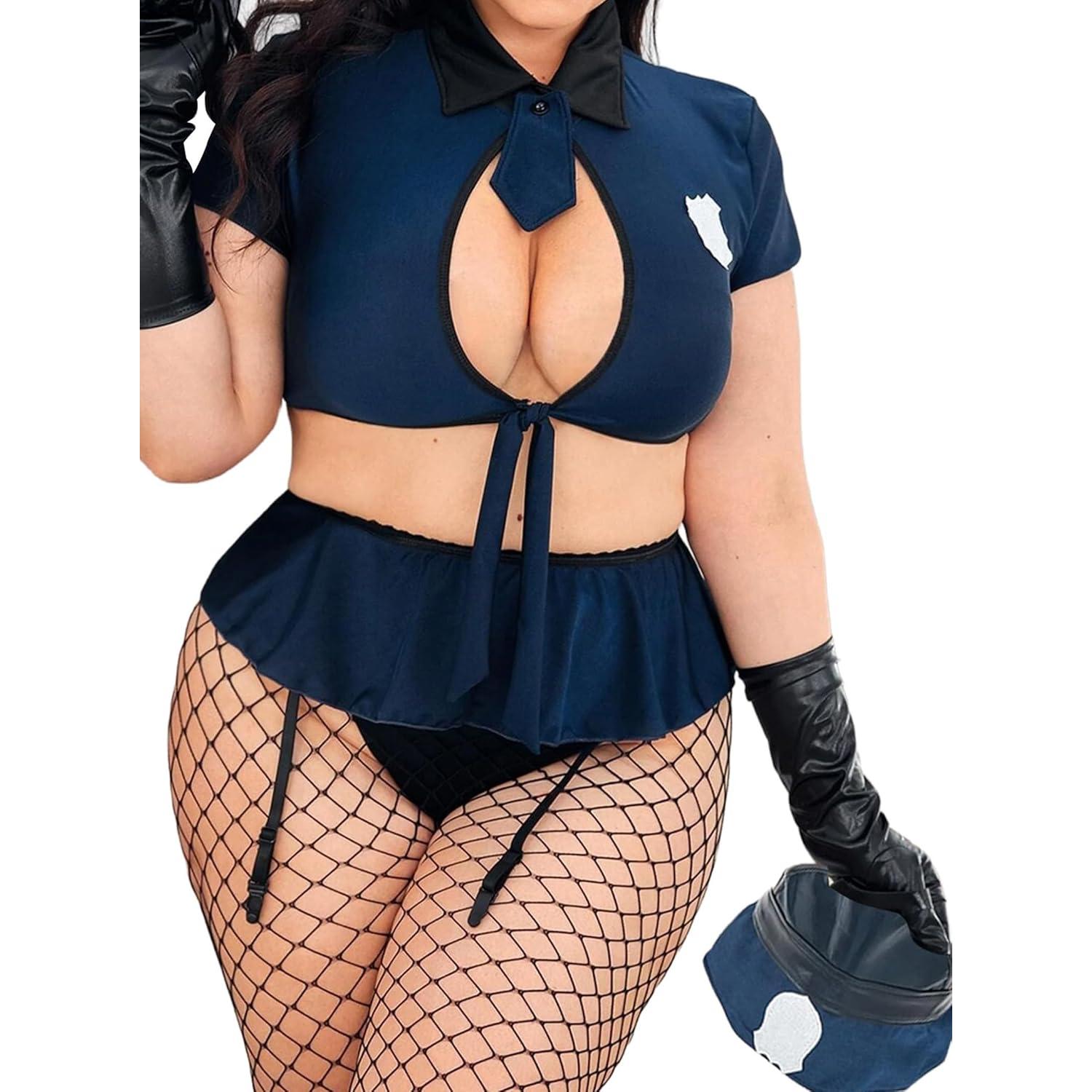 Disfraz de Policía Sexy Talla Grande Hilinker 4X Azul