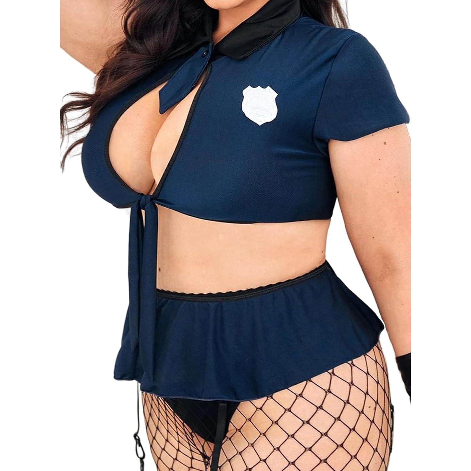 Disfraz de Policía Sexy Talla Grande Hilinker 4X Azul