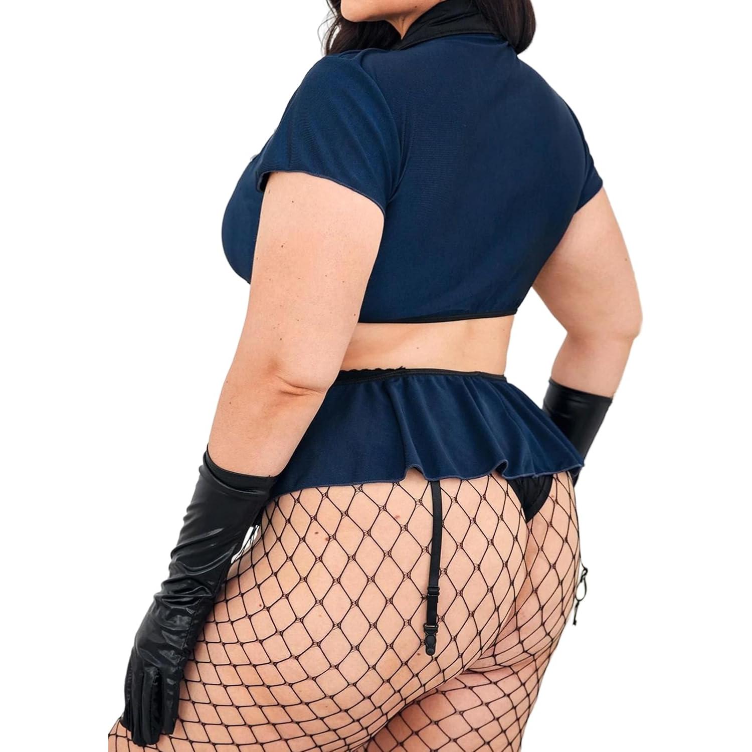 Disfraz de Policía Sexy Talla Grande Hilinker 4X Azul