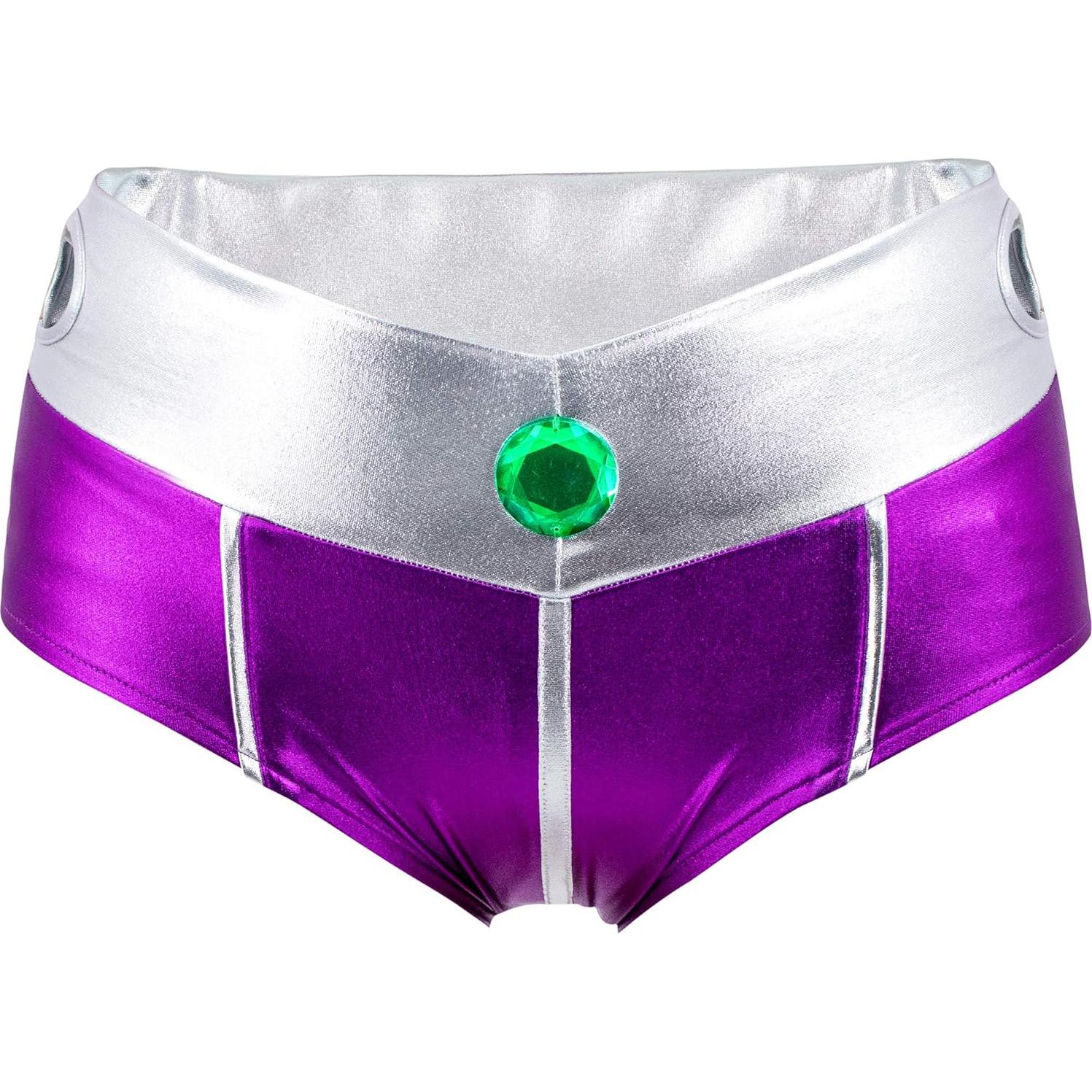 Traje de Cosplay C-ZOFEK Heroína Morada Mujer Top Corto