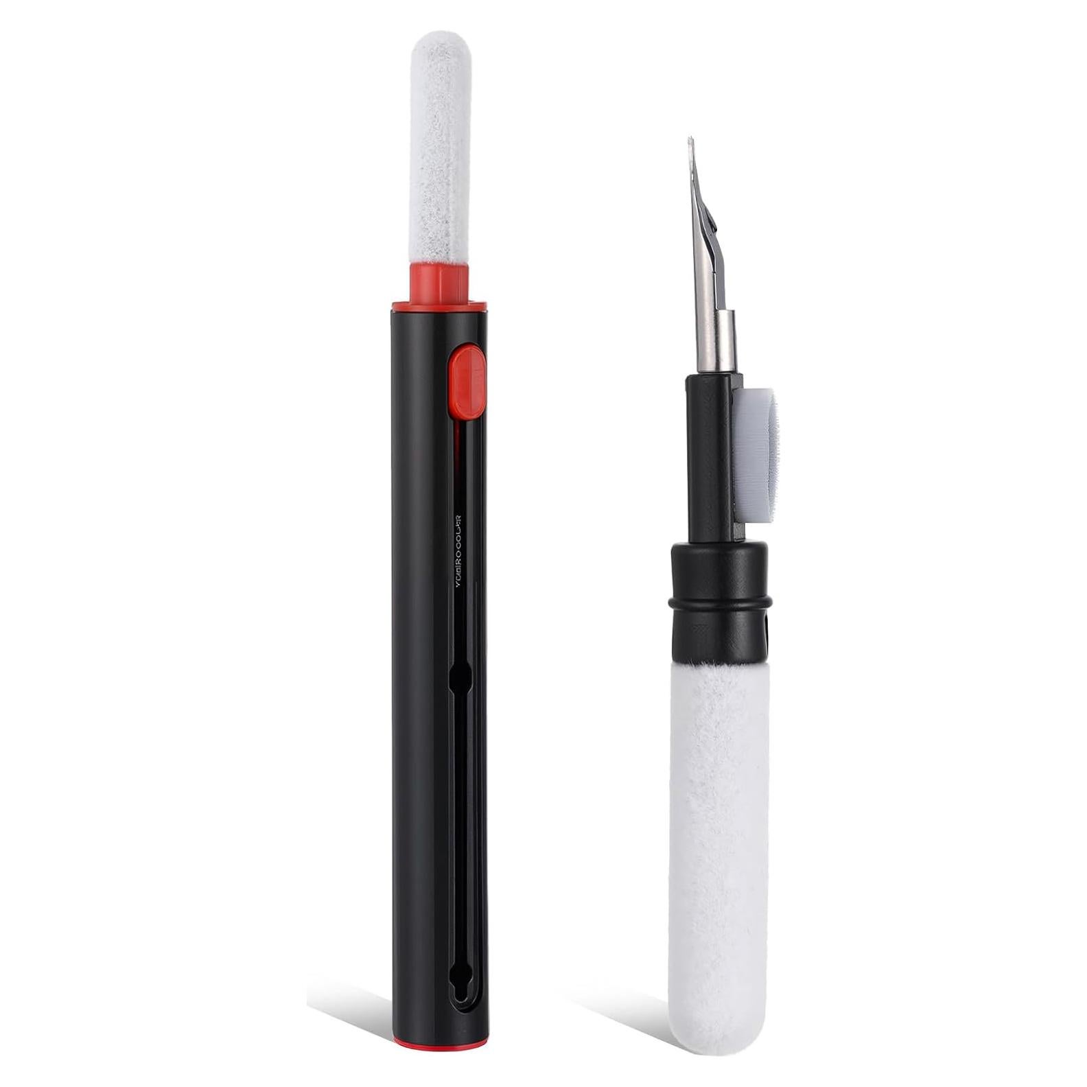 simarro Headphones Cleanings Kit, 3-in-1 Headphones Cleaning Pen (With Sponge), Multi-function Earphone Cleaning Kit, Pen-Shaped Soft Brush, Suitable for Earphones, Keyboards, and Mobile Phones(Black)