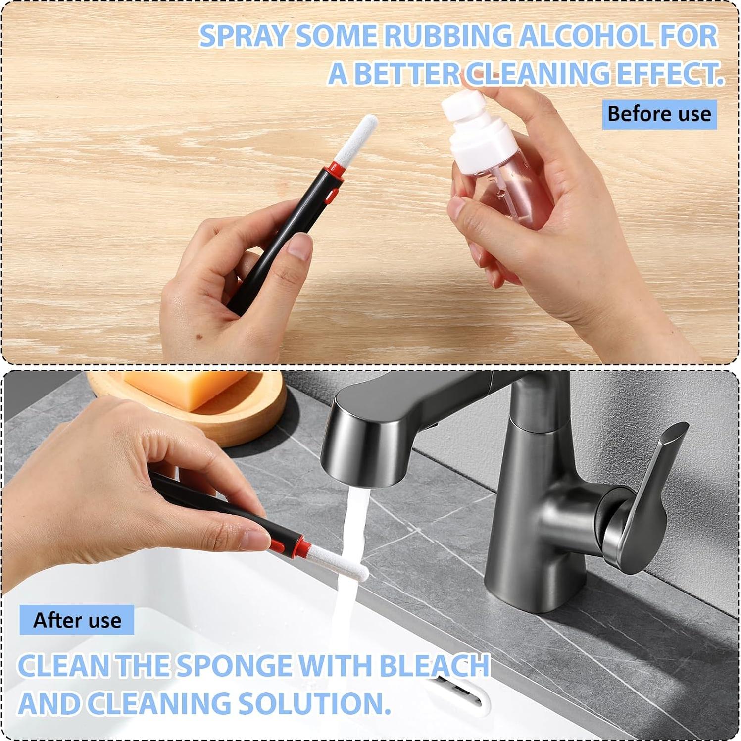 simarro Headphones Cleanings Kit, 3-in-1 Headphones Cleaning Pen (With Sponge), Multi-function Earphone Cleaning Kit, Pen-Shaped Soft Brush, Suitable for Earphones, Keyboards, and Mobile Phones(Black)