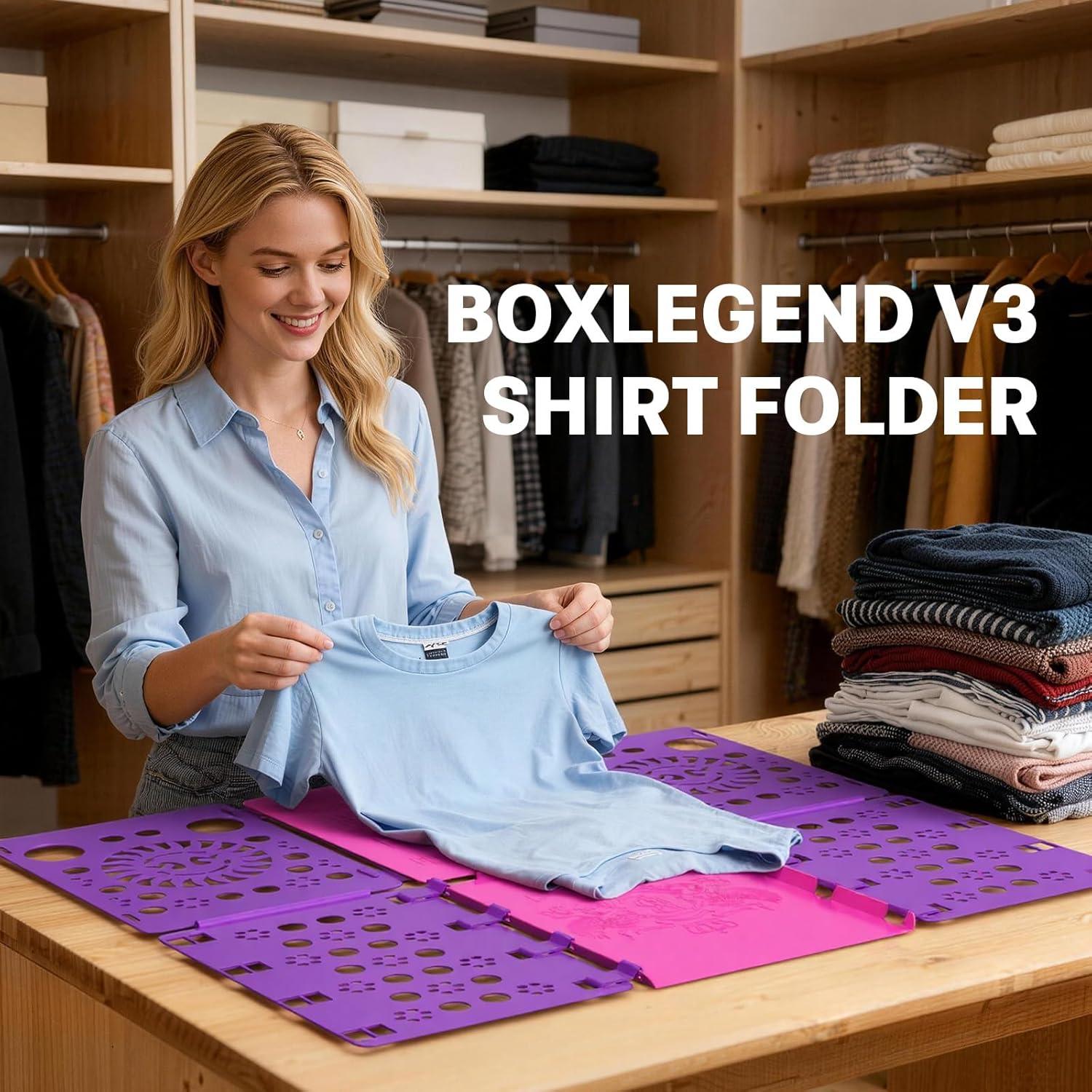 Tablero de Doblado de Camisetas BoxLegend V3 - Púrpura y Rosa
