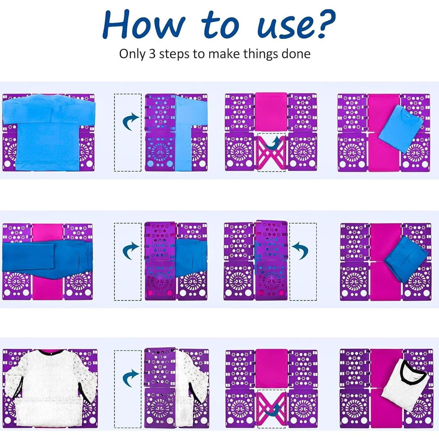 Tablero de Doblado de Camisetas BoxLegend V3 - Púrpura y Rosa