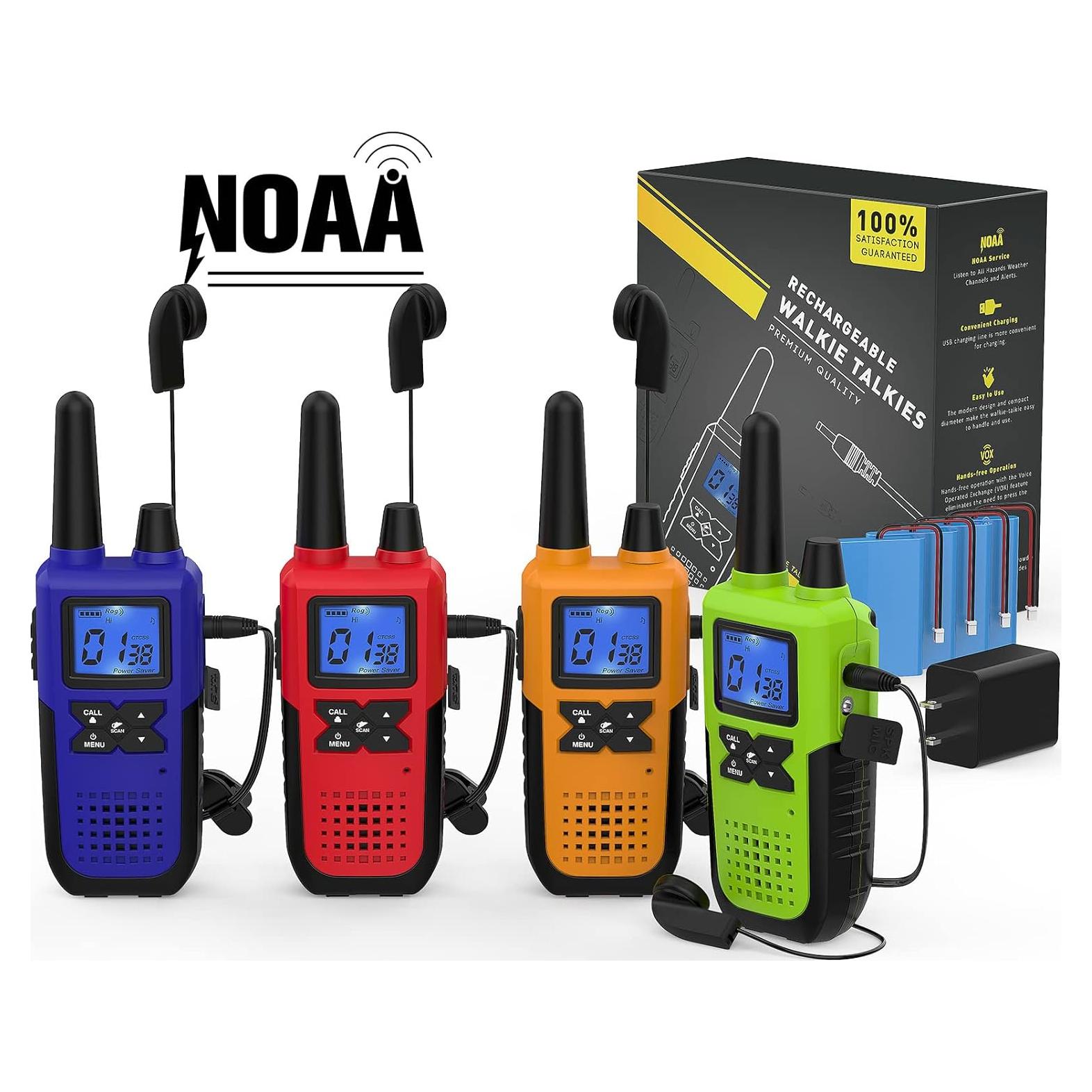 Walkie Talkies Topsung Recargables 4 Unidades con NOAA