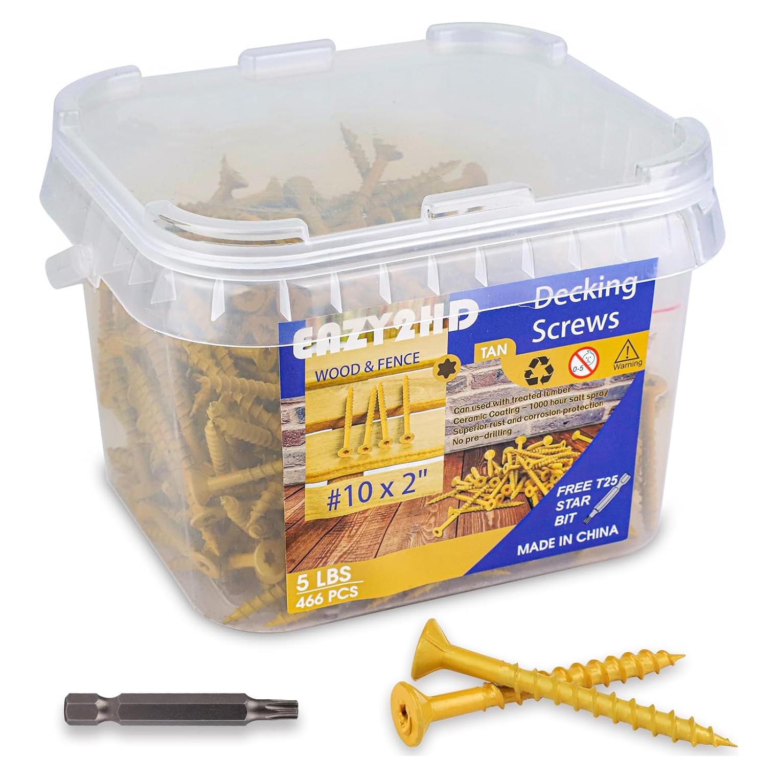 Tornillos de Madera Eazy2hD #10 x 5.08 cm Estrella Torx 466 PCS