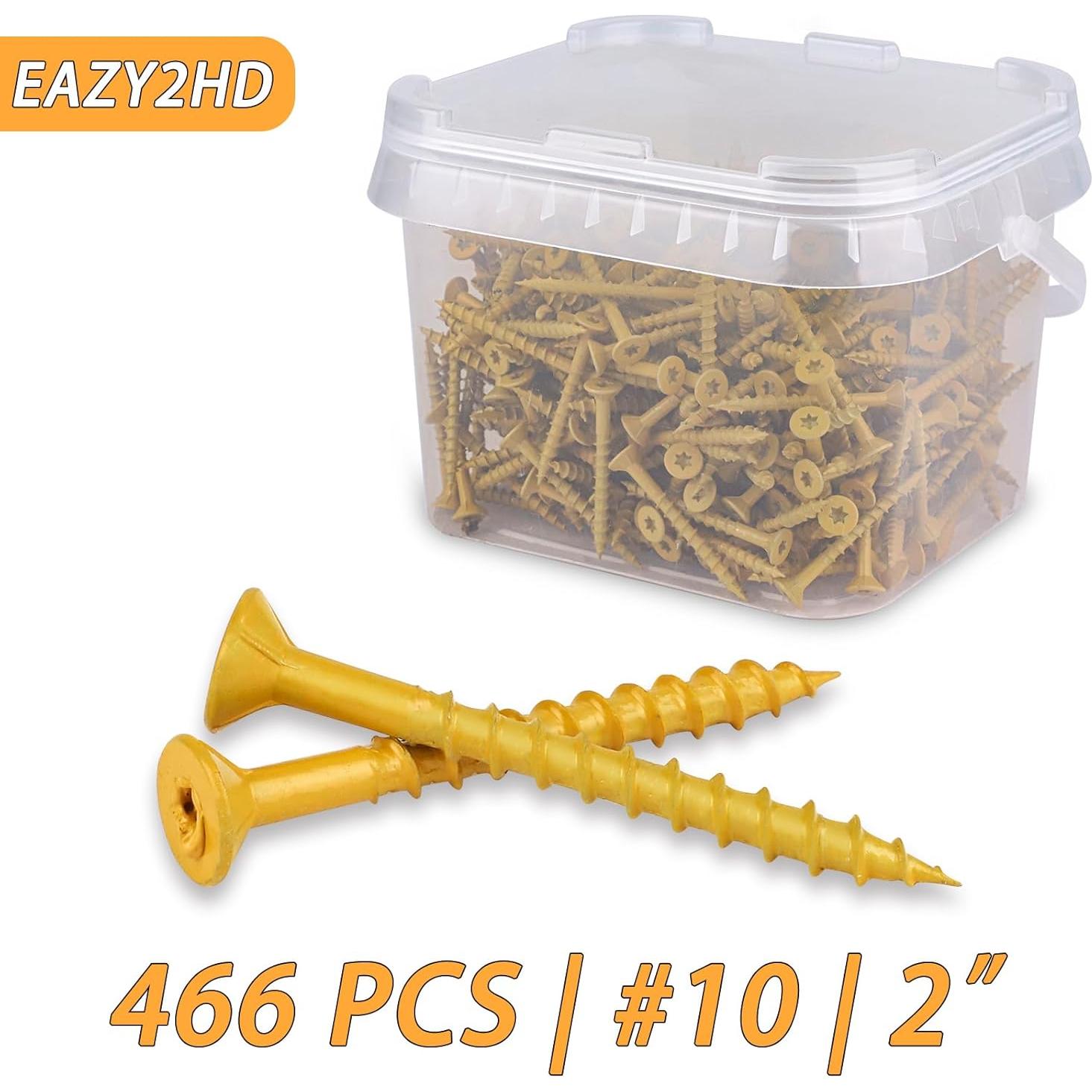 Tornillos de Madera Eazy2hD #10 x 5.08 cm Estrella Torx 466 PCS