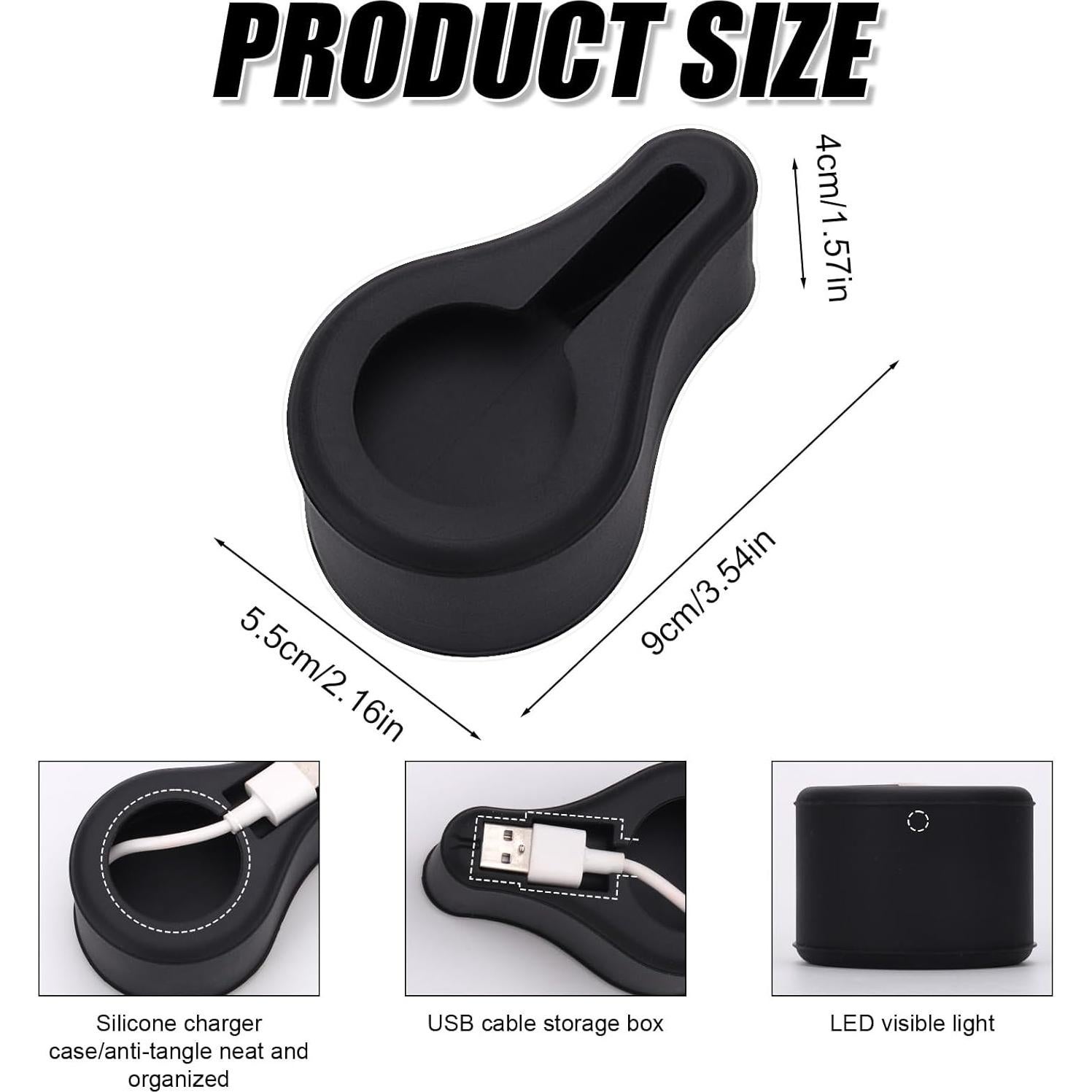 Funda Protectora de Silicona para Cargador Oura Ring Gen3 - Negro