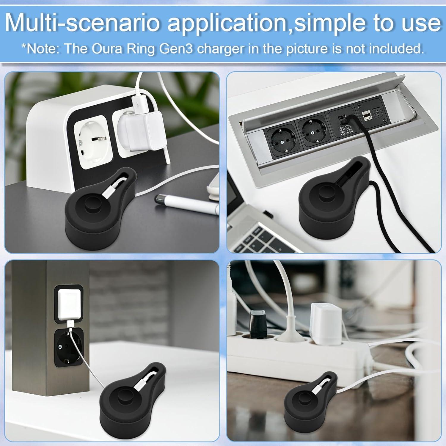 Funda Protectora de Silicona para Cargador Oura Ring Gen3 - Negro