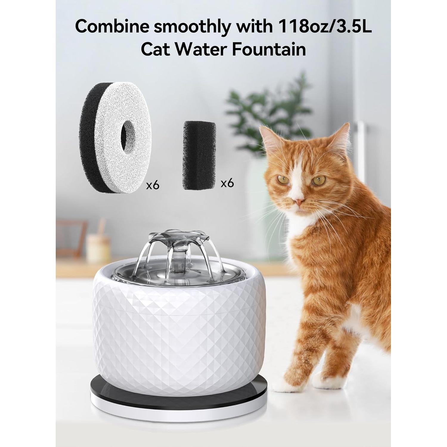 Filtro de Agua para Gatos DCIOGAT 6 Paquetes 3.5L