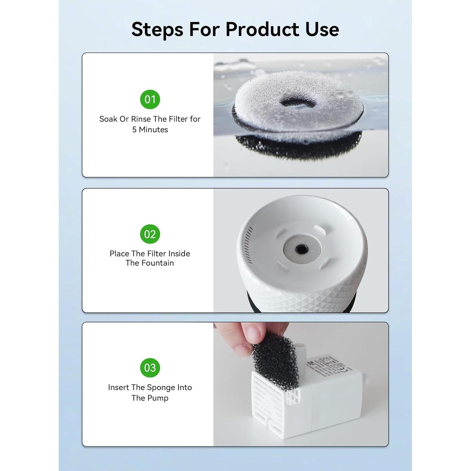 Filtro de Agua para Gatos DCIOGAT 6 Paquetes 3.5L