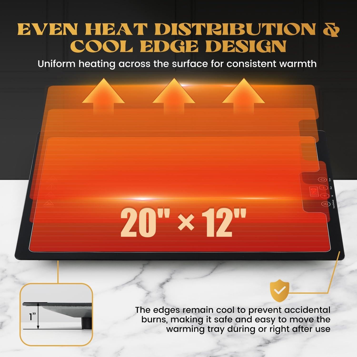Bandeja Calentadora Eléctrica Newhai DZ-17 50.8x30.5cm Temperatura Ajustable