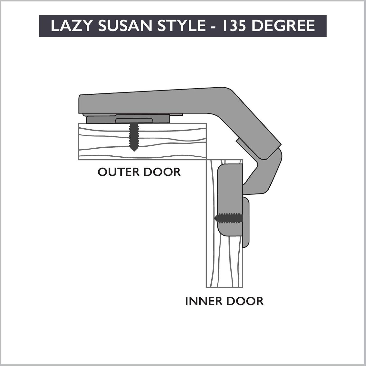 Bisagras de Esquina Ilyapa Níquel Satinado 135° para Gabinete