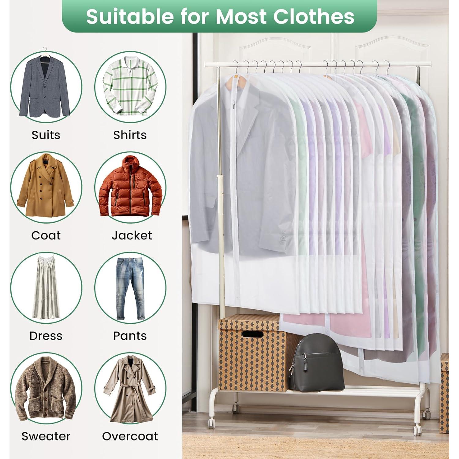 Bolsa de Ropa Translúcida Carbrea - 15 Paquetes 61x102/119/140 cm