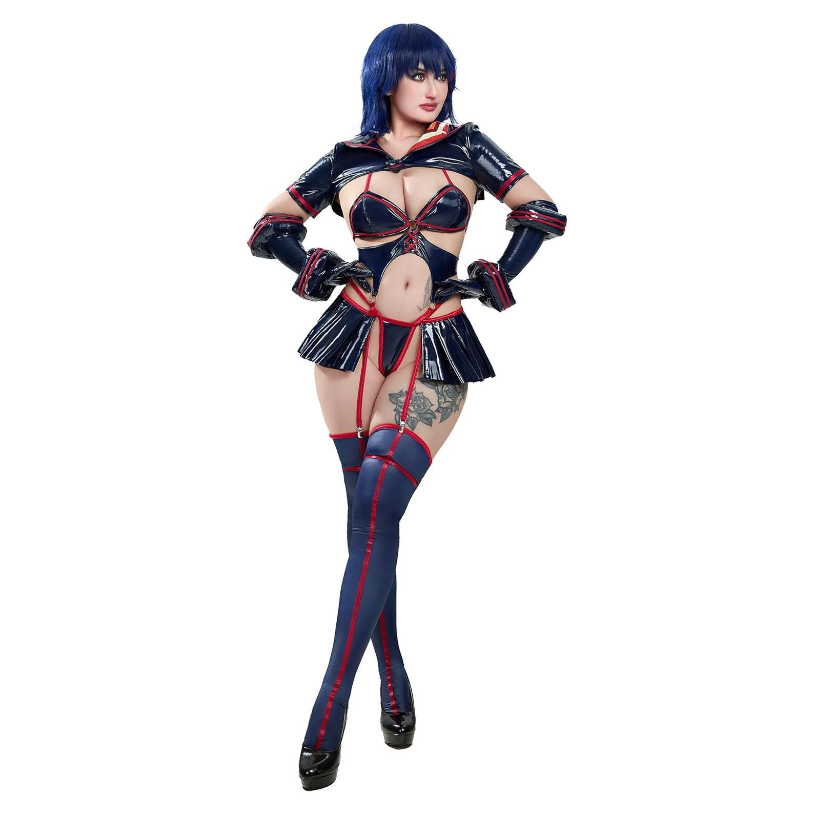 Disfraz de Cosplay Mujer Azul Oscuro con Accesorios