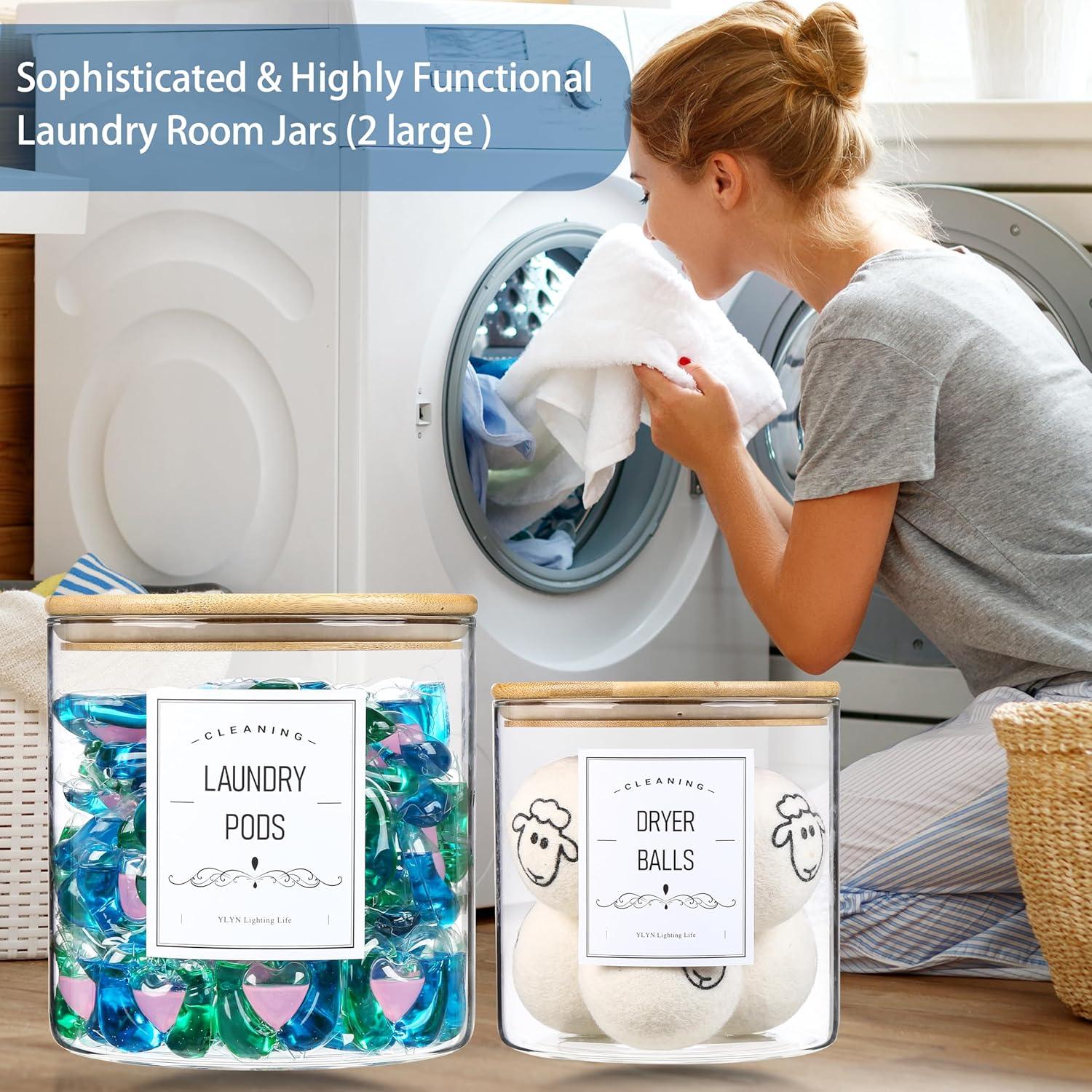 Conjunto de 2 Tarros de Vidrio CYYKDA 3.03L con Tapa de Bambú