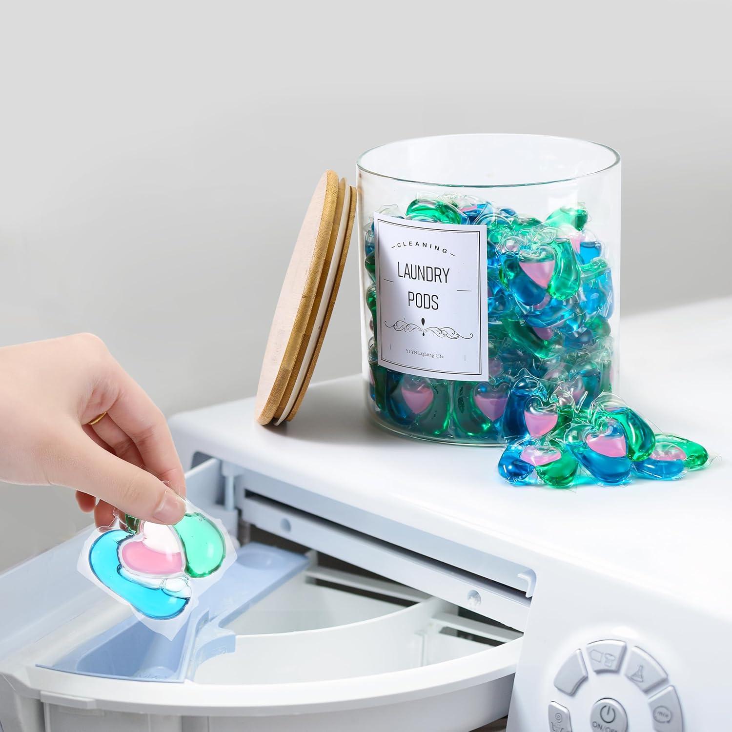 Conjunto de 2 Tarros de Vidrio CYYKDA 3.03L con Tapa de Bambú