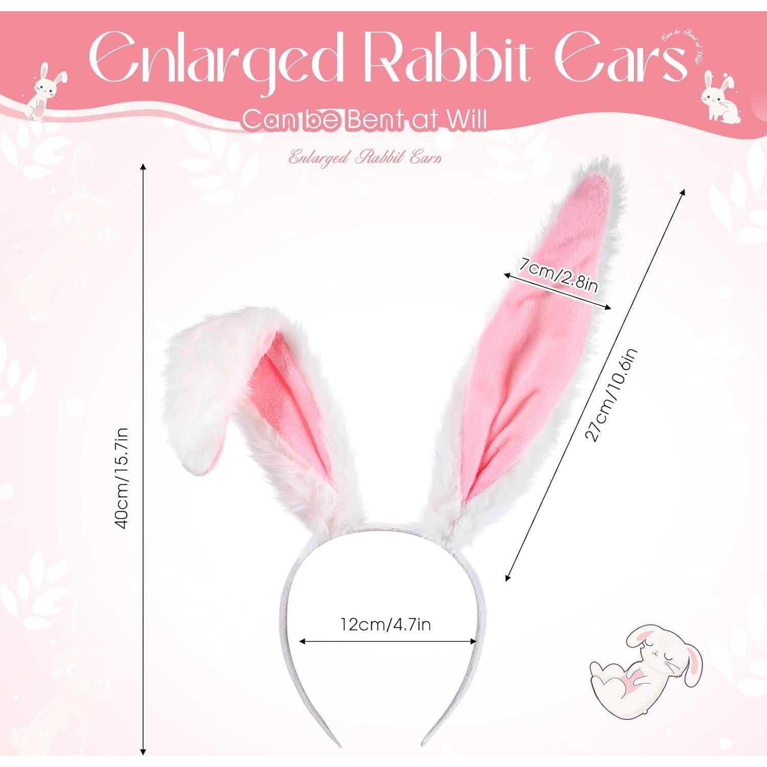 Conjunto de Disfraz de Conejo para Mujer - Orejas, Pajarita, Cola y Guantes