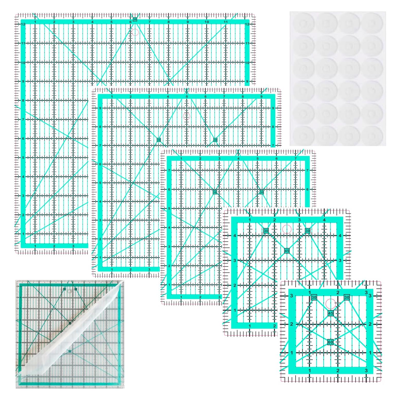 Juego de Reglas de Acolchado Acrílicas BUZHIFF - 5 Piezas