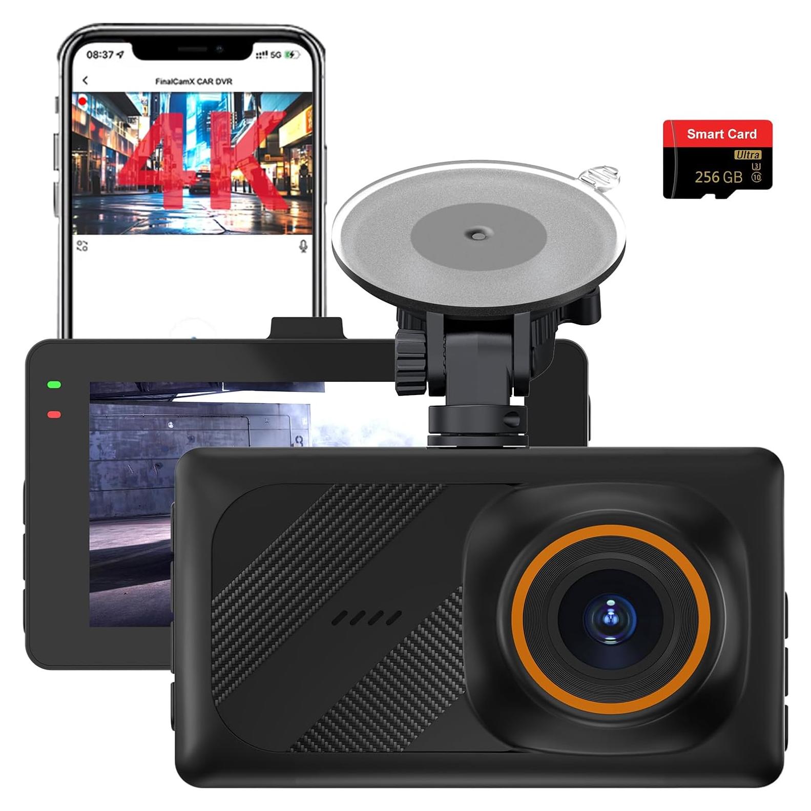 Cámara Dash 4K Delantera y 2K Trasera LNBEI, WiFi, 3"