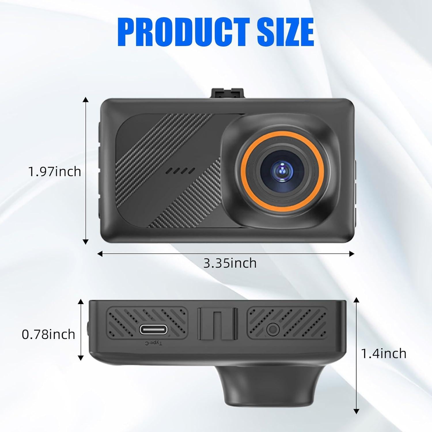 Cámara Dash 4K Delantera y 2K Trasera LNBEI, WiFi, 3"