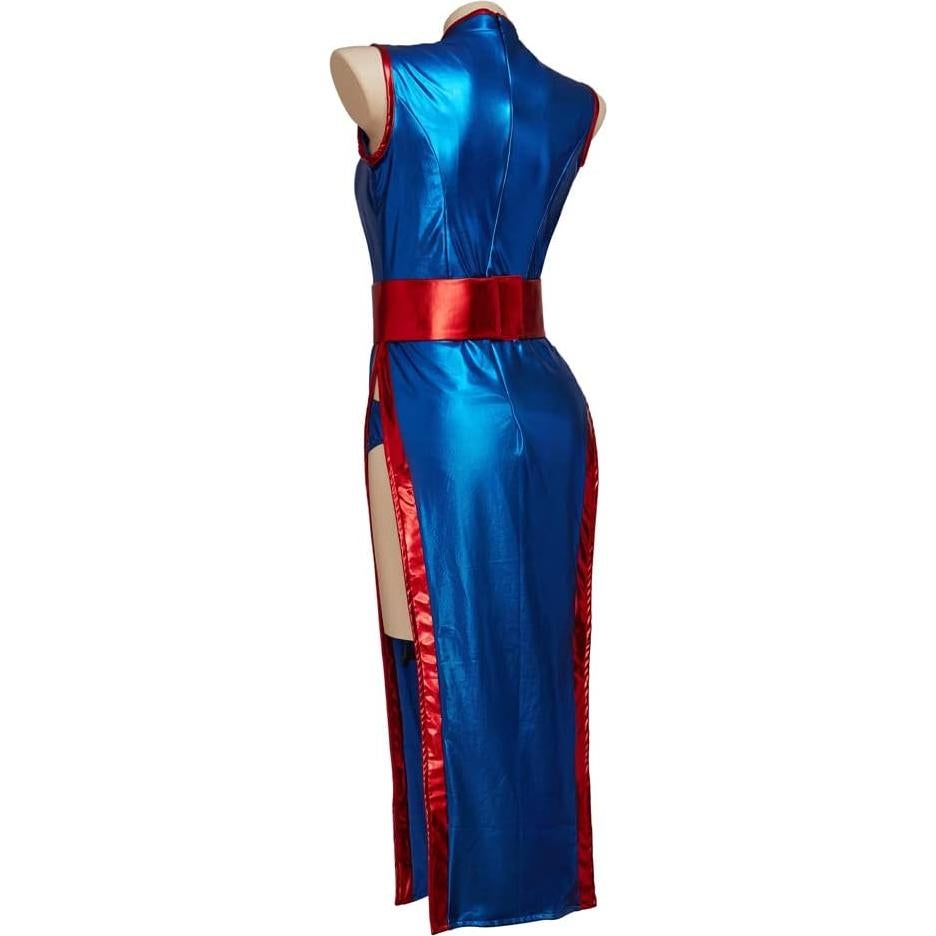 iSHOWcos Vestido de Cosplay Cheongsam Azul para Mujeres