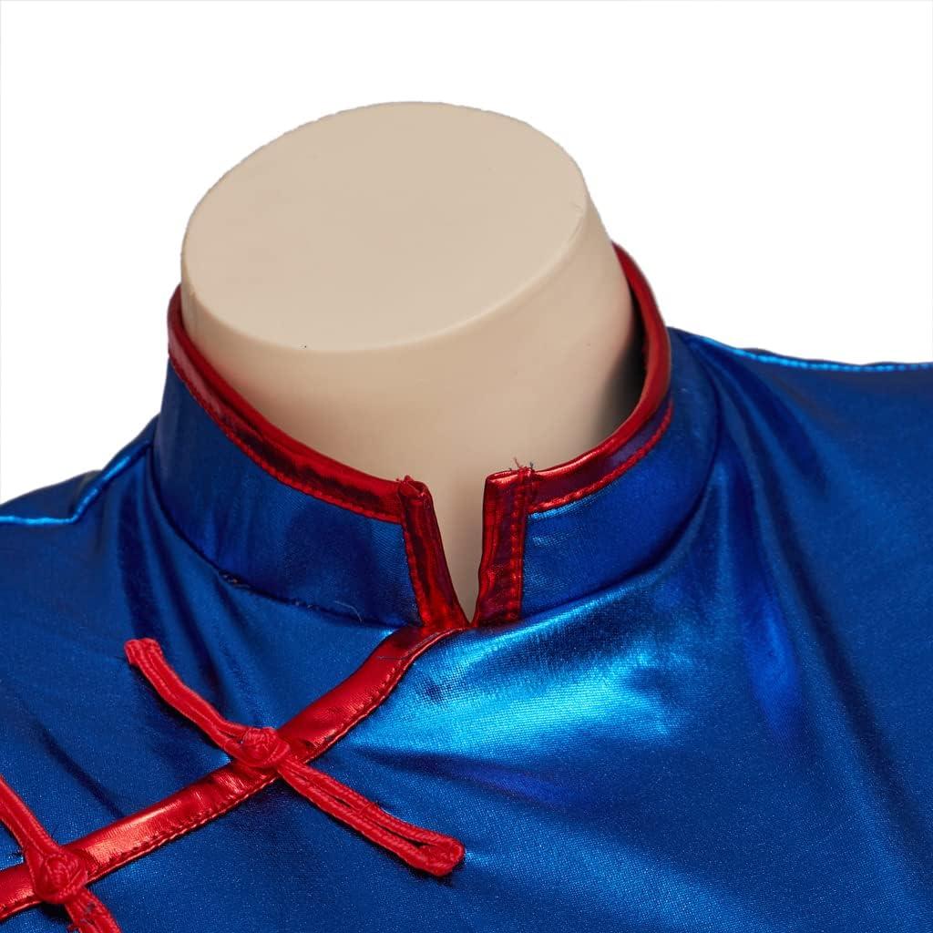 iSHOWcos Vestido de Cosplay Cheongsam Azul para Mujeres