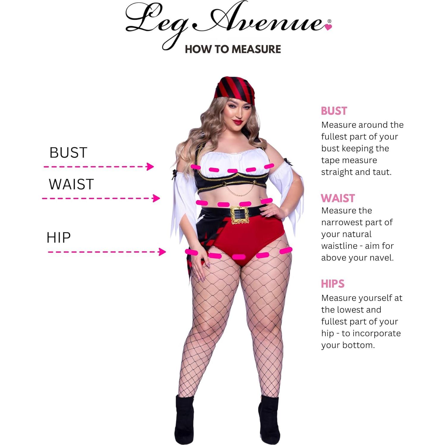 Disfraz de Pirata Malvada Leg Avenue 4 Piezas Talla 2X