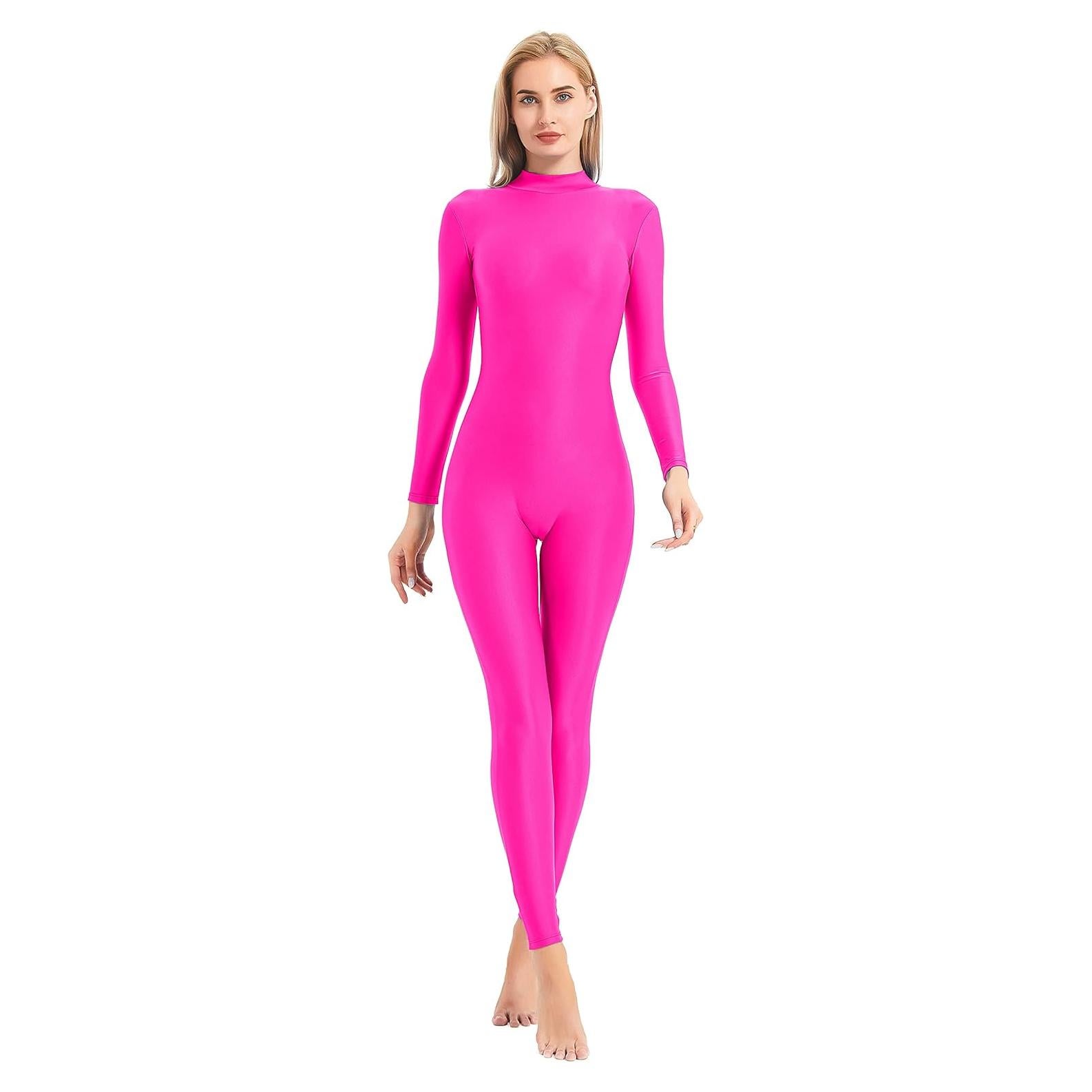 Mono Bodycon de Cuello Alto Speerise para Mujeres Rosa Fucsia