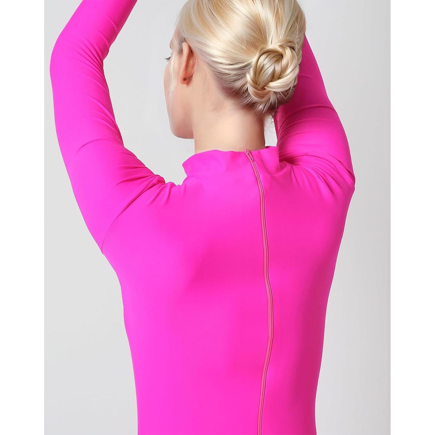 Mono Bodycon de Cuello Alto Speerise para Mujeres Rosa Fucsia
