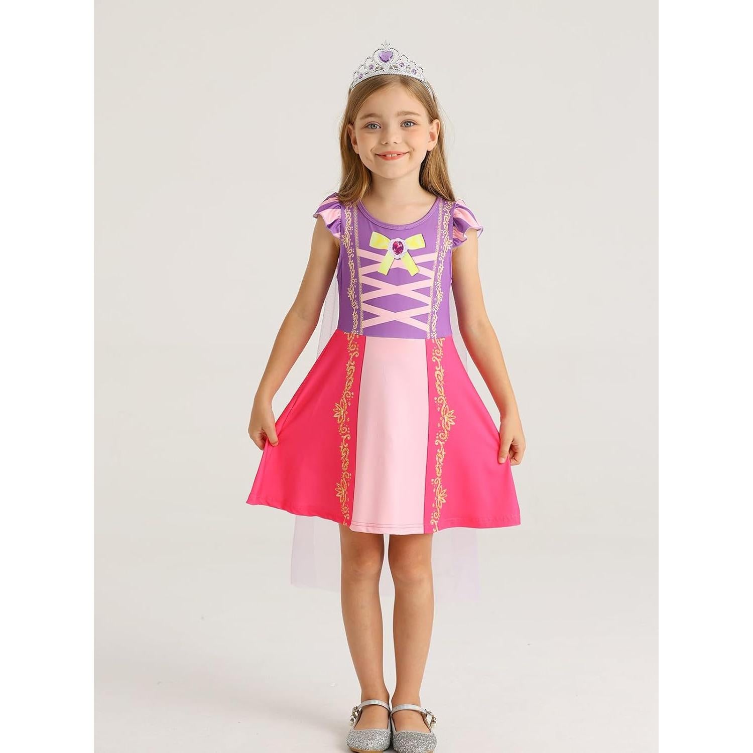 Vestido de Princesa WonderBabe con Capa para Niñas 6-7 Años
