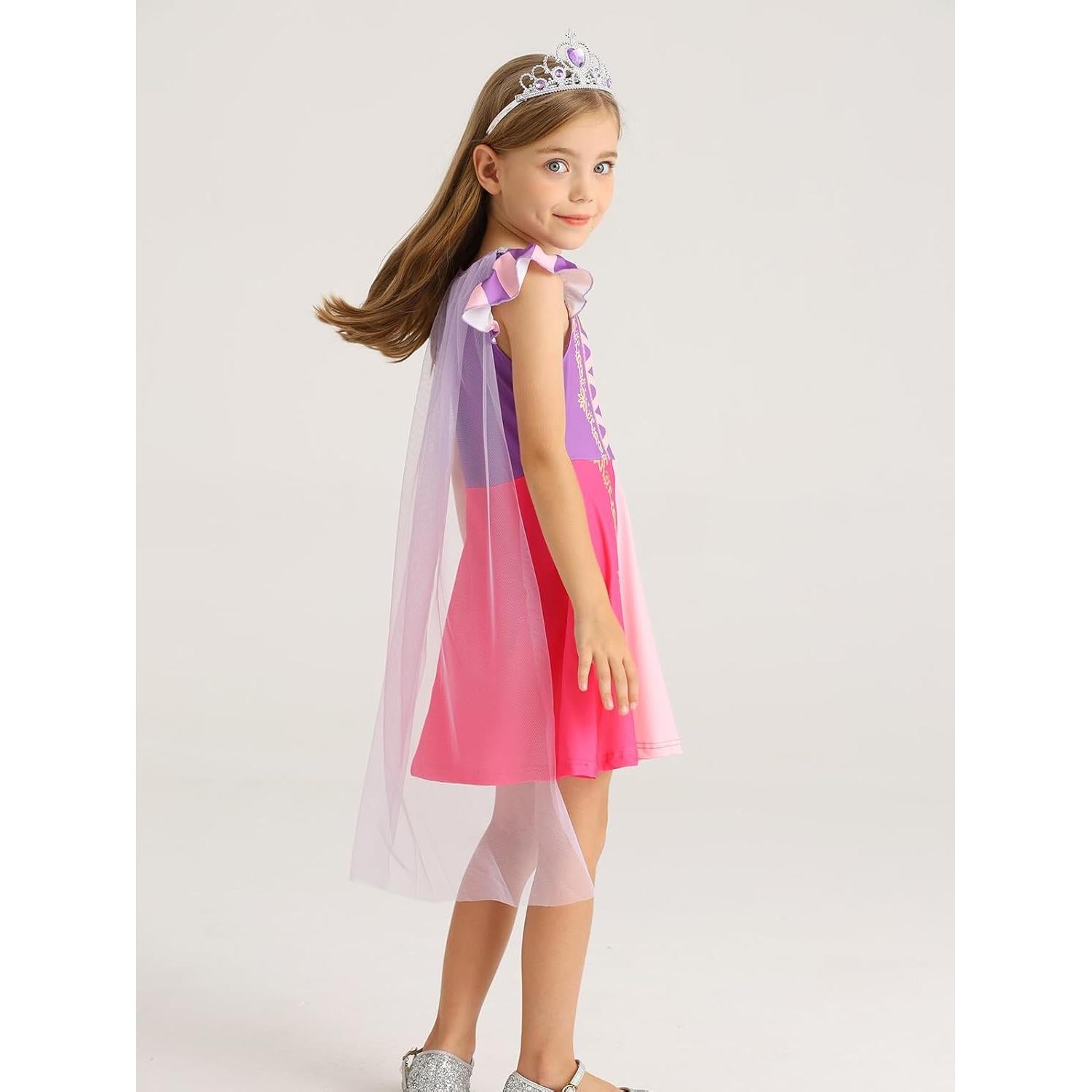 Vestido de Princesa WonderBabe con Capa para Niñas 6-7 Años