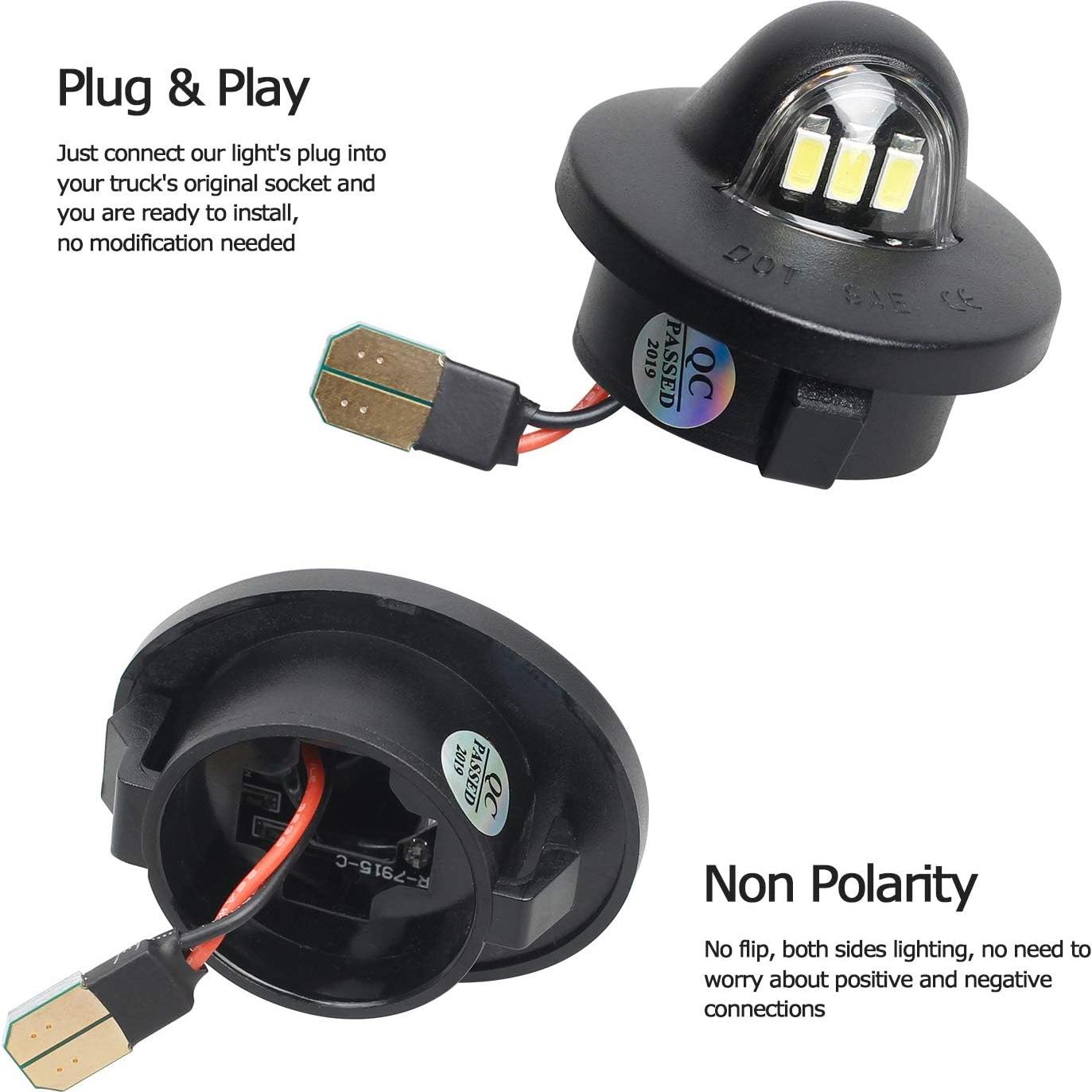 Luz de Placa de Licencia LED RUXIFEY 6500K Impermeable - Paquete de 2