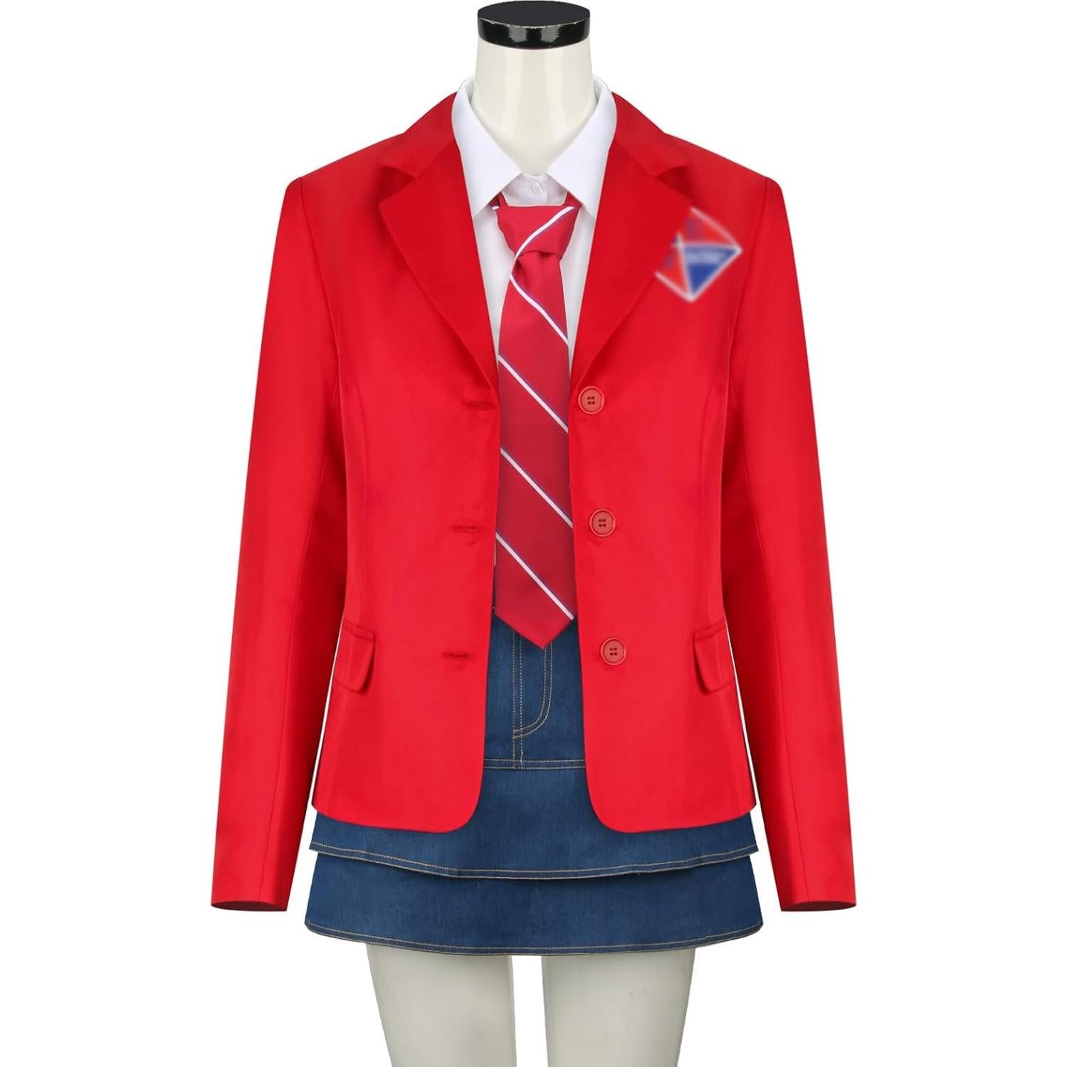 Disfraz Escolar Unisex Rojo Camisa Falda Corbata Halloween