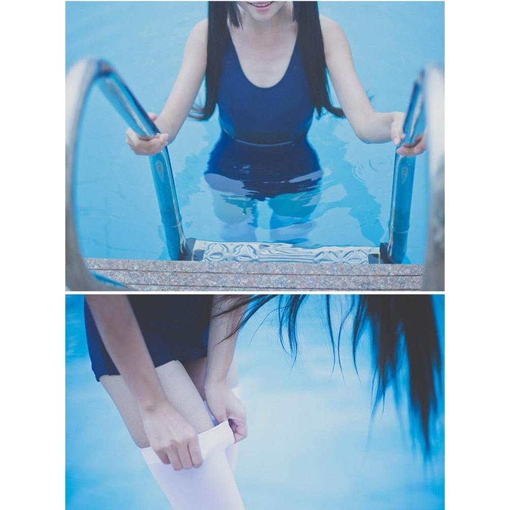 Traje de baño de una pieza japonés para mujer - Azul oscuro