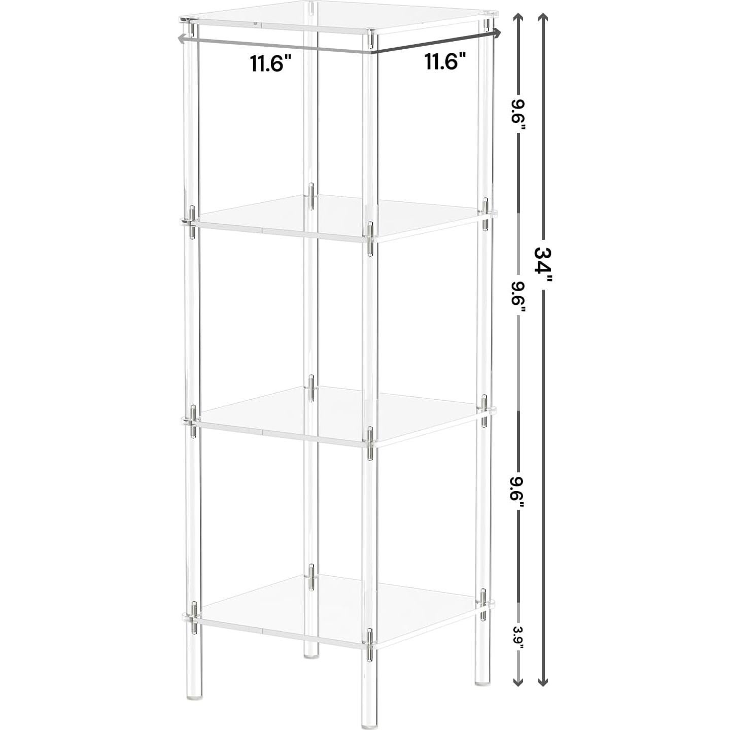 Estantería Cuadrada 4 Niveles CRTERICX Transparente 29.5x86.4cm