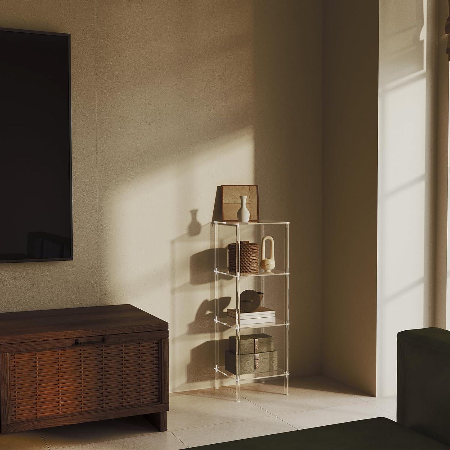 Estantería Cuadrada 4 Niveles CRTERICX Transparente 29.5x86.4cm