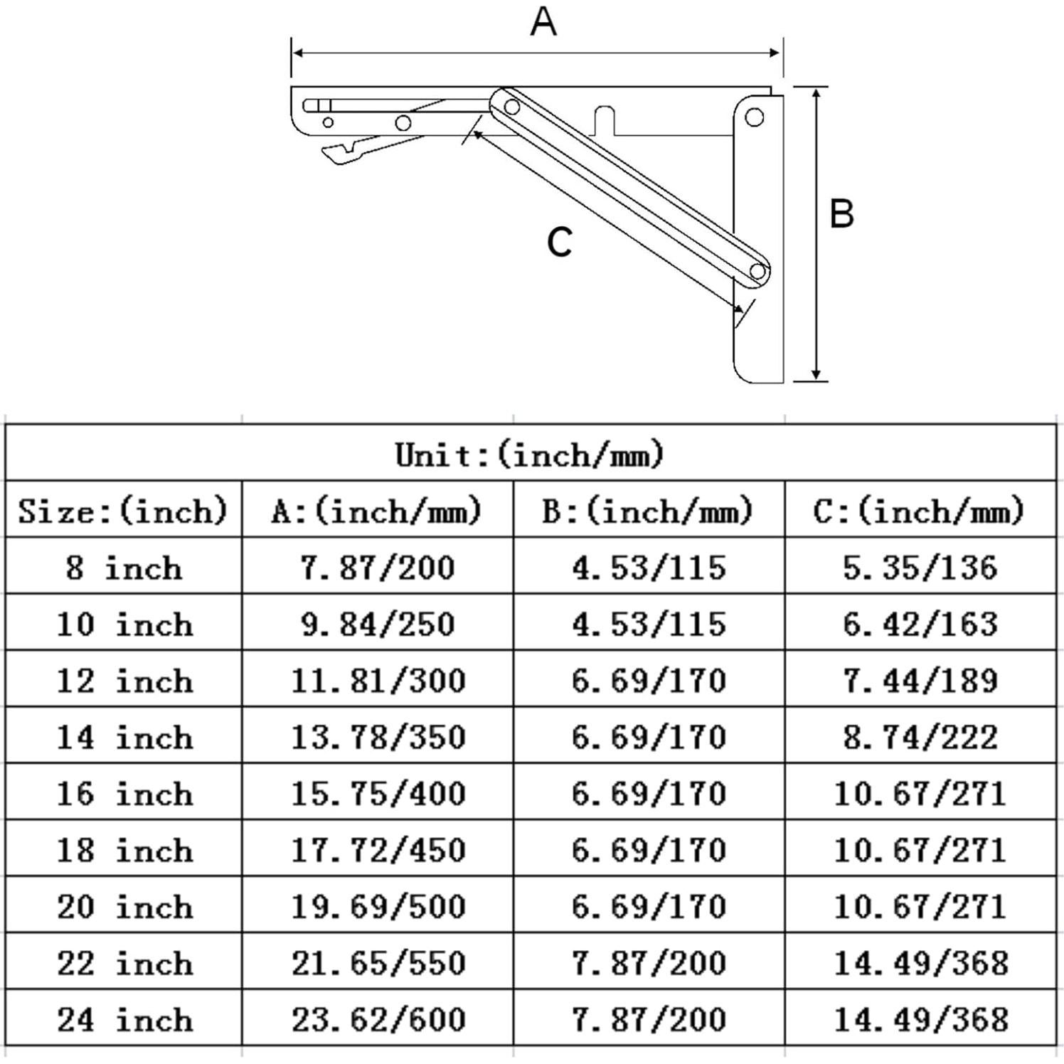 Soportes Plegables de Estante NUXI 20.32 cm Carga 186.88 kg