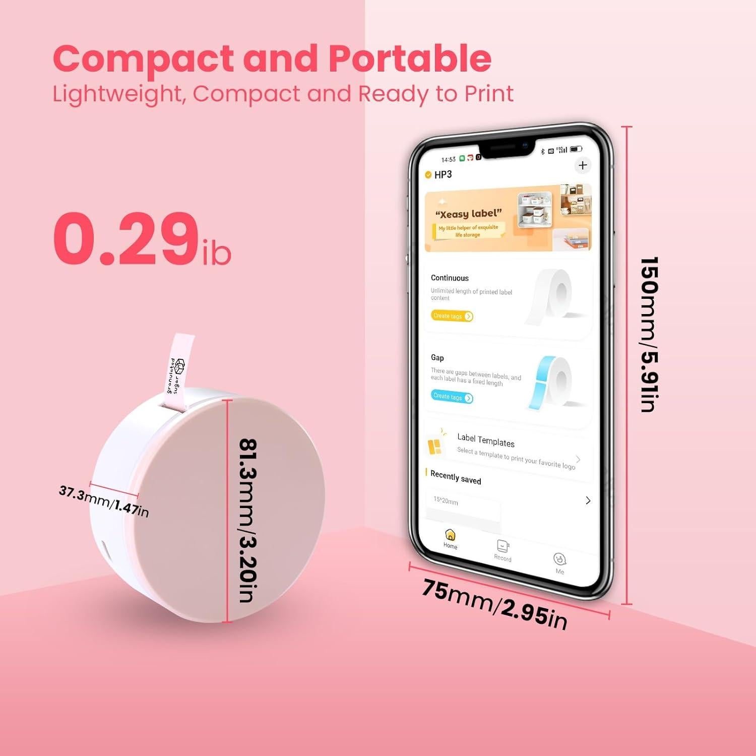 Impresora de Etiquetas Mini HP3 Bluetooth - Compacta y Ligera